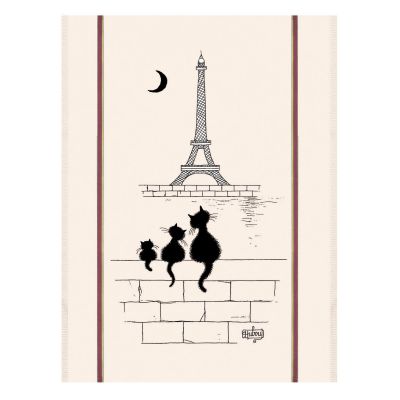 Großes Geschirrtuch „Eiffel Tower Dubout Cats“ 60 X 80