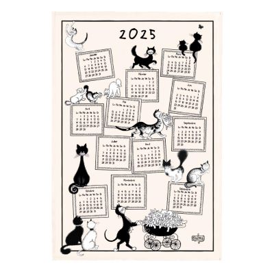 Dubout Calendar 2025 Geschirrtuch Écru 48 X 72